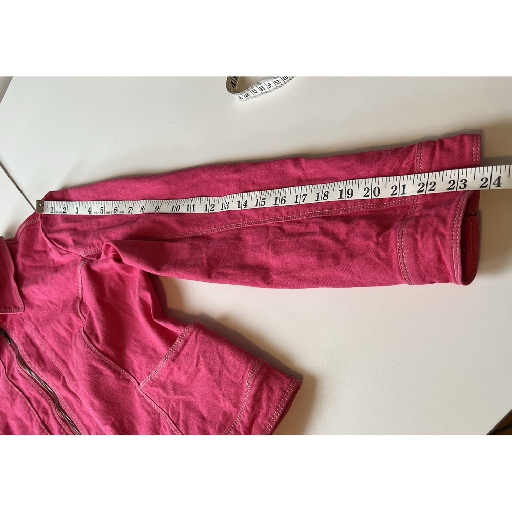 Orvis Women's Jacket Size 12 Hot Pink Denim Cotton Spandex Full Zip Coat - Picture 11 of 13